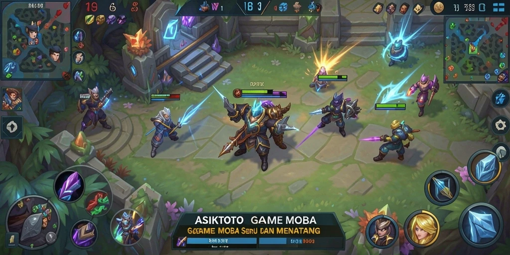 Tangkapan layar gameplay ASIKTOTO yang menampilkan pertempuran seru di arena.