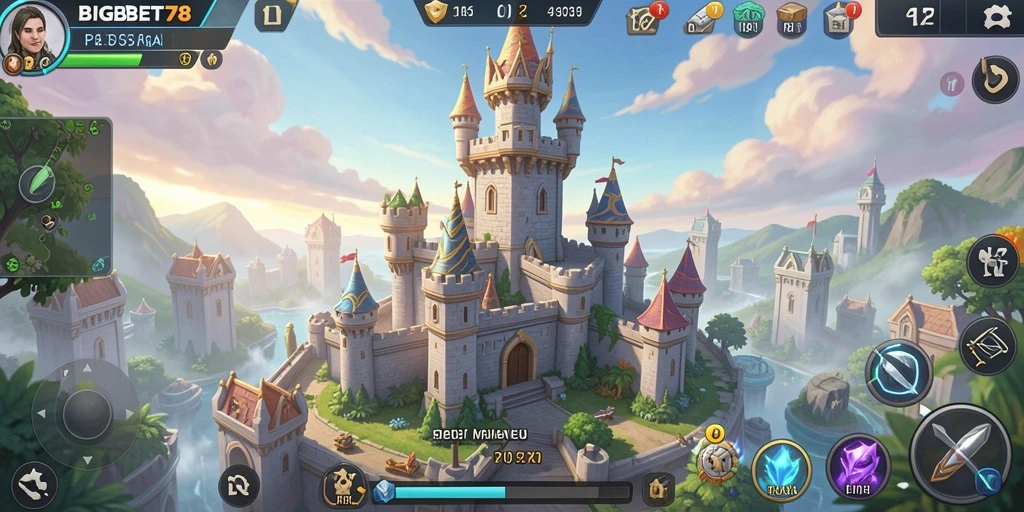 Gameplay <strong>BIGBET78</strong> menampilkan strategi menara yang menantang.