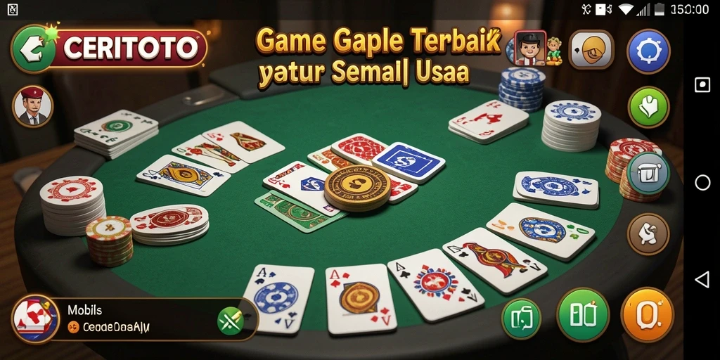 Tampilan gameplay CERITOTO yang seru dan interaktif dalam permainan Gaple.