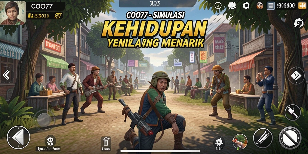 Tampilan gameplay COO77 dengan grafis yang menarik dan interaksi karakter.