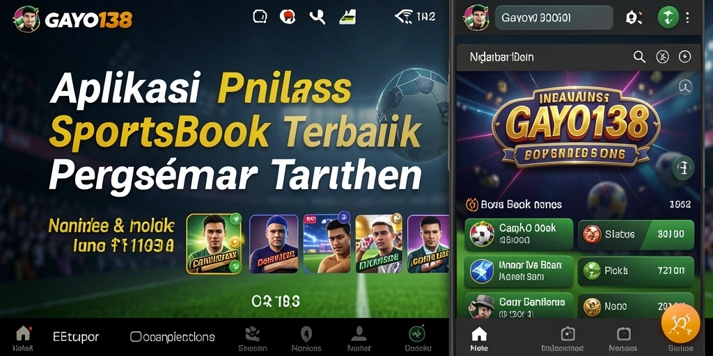 Tampilan menarik aplikasi GAYO138 dengan fitur Sportsbook yang lengkap.