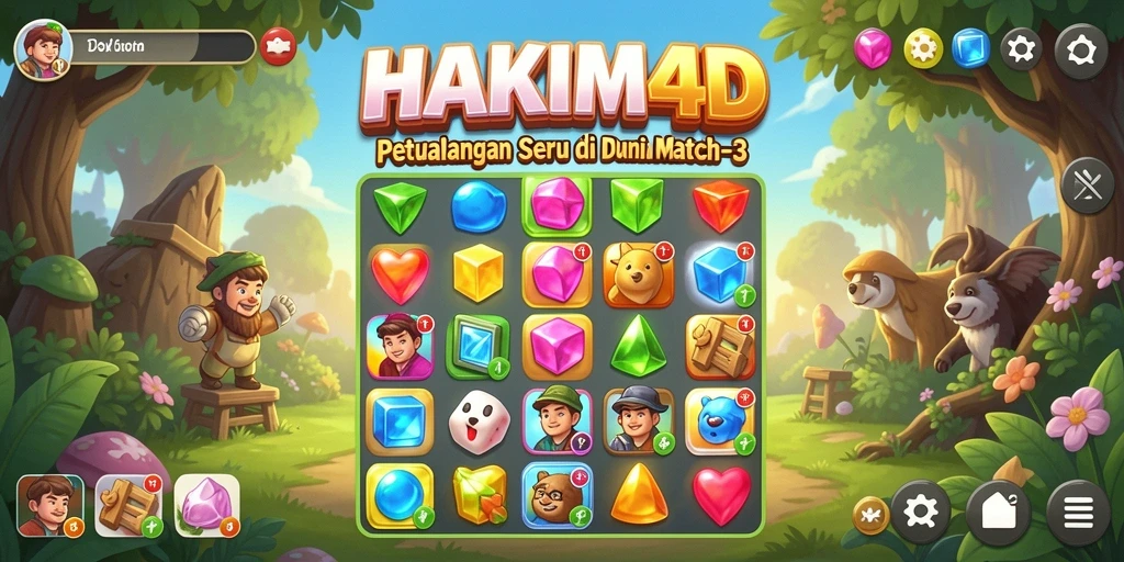 Gambaran gameplay seru HAKIM4D di dunia Match-3.