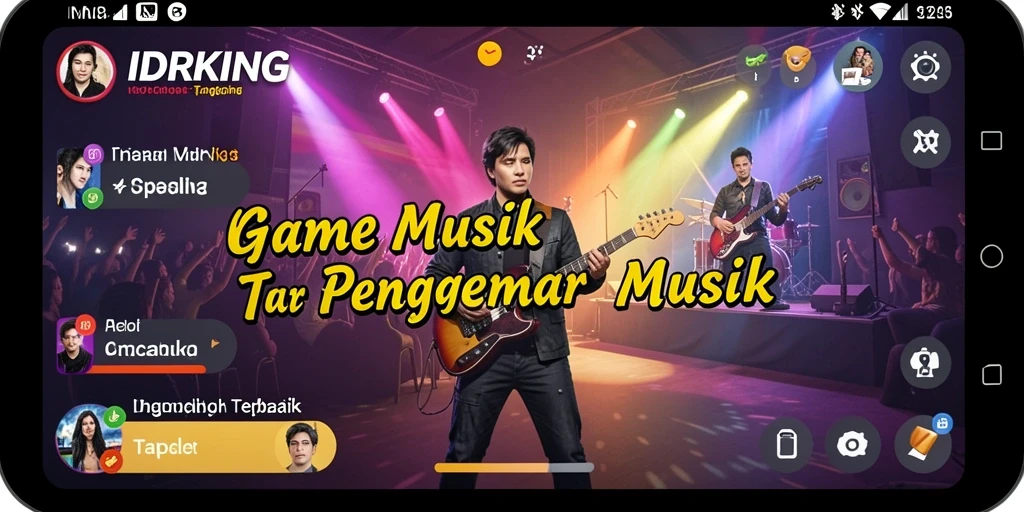 Screenshot menunjukkan aksi seru dari gameplay IDRKING yang penuh musik.