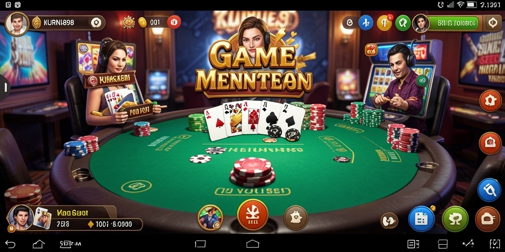 Tampilan gameplay seru dalam permainan Poker KURNIA898.