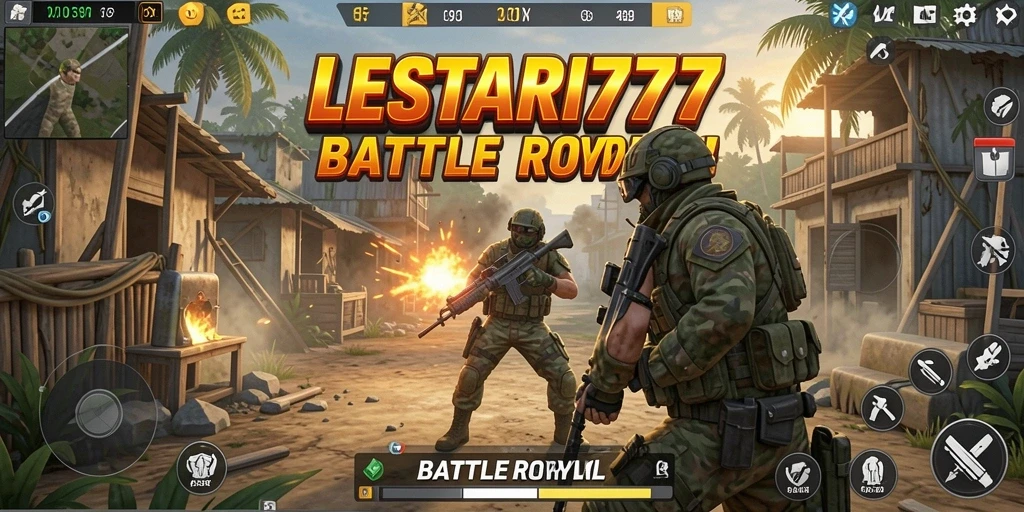 Screenshot gameplay LESTARI777 menampilkan pertarungan yang mendebarkan.