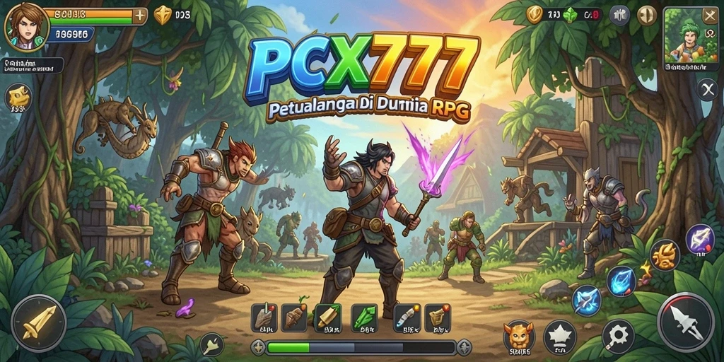 Tangkapan layar menunjukkan pertarungan epik dalam gameplay RPG.