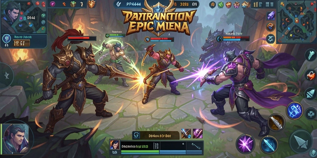Screenshot aksi seru dalam permainan MOBA PP444.