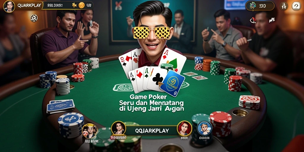 Gambaran pengalaman bermain Poker yang mendebarkan di QUARKPLAY.