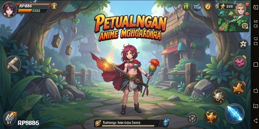 Tampilan permainan RP886 menampilkan pertempuran anime yang mendebarkan.