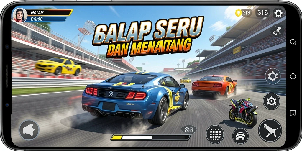 Tampilan menarik dari gameplay balap S13 yang adrenalin tinggi.