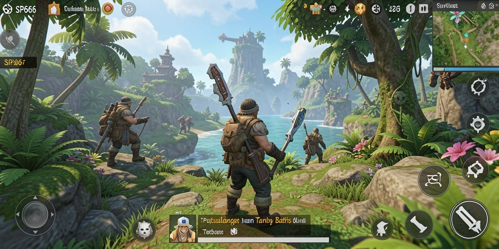 Tampilan gameplay SP666 menampilkan petualangan seru di dunia terbuka.