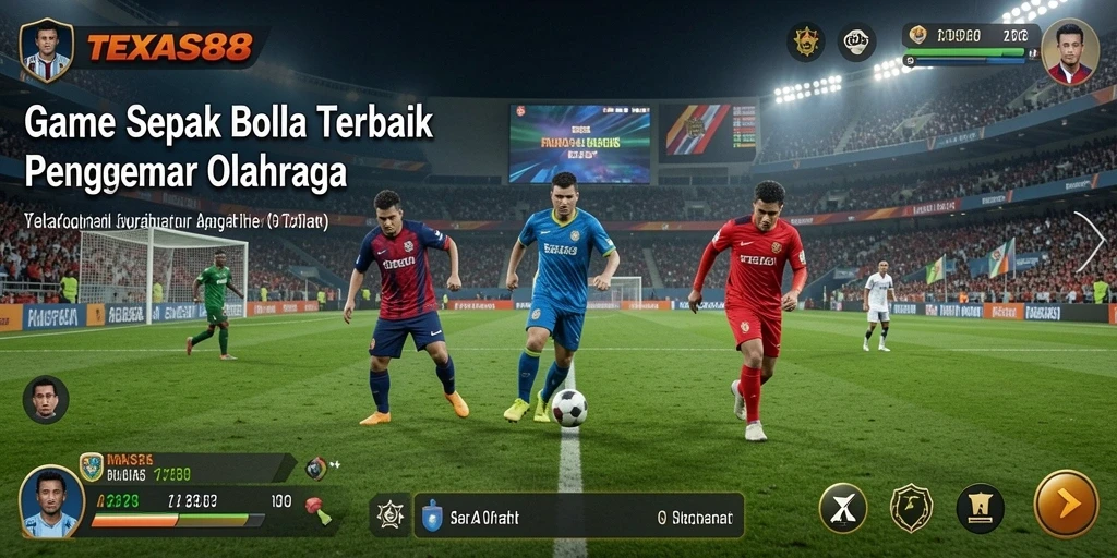 Tampilan gameplay mendebarkan TEXAS88 dalam aksi sepak bola.