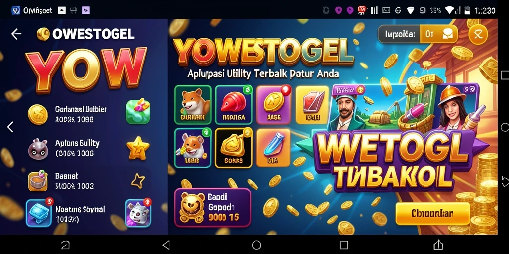 Tampilan utama YOWESTOGEL dengan fitur utilitas lengkap.